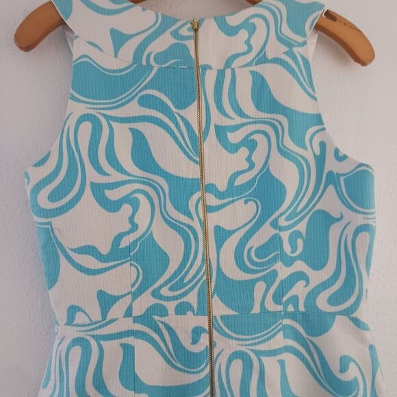 KATE SPADE Swirl Sheath sleeveless Dress Blue and White size 6 - Picture 6 of 7
